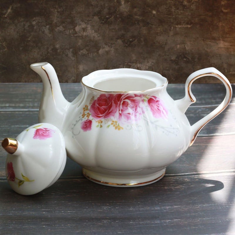 Jomop Tea Pot Handmade Ceramic Flowers (Pink) - Image 4